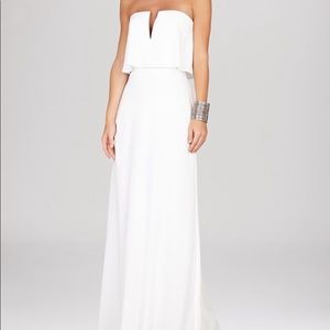 Bcbg alyse white strapless maxi gown